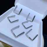 Square Geometric Figure Pendant with Cubic Zirconia, 2pcs