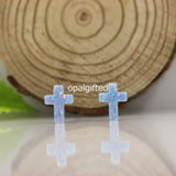 (2pcs/lot) Synthetic Opal Cross Beads 9*12mm with Side Hole
