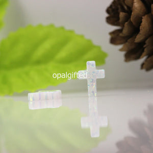 (2pcs/lot) Synthetic Opal Cross Beads 9*12mm with Side Hole