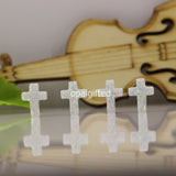 (2pcs/lot) Synthetic Opal Cross Beads 9*12mm with Side Hole