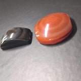 2pcs Natural Agate Beads Old Round Eyes Mysterious Gems Amulet