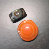 2pcs Natural Agate Beads Old Round Eyes Mysterious Gems Amulet