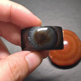 2pcs Natural Agate Beads Old Round Eyes Mysterious Gems Amulet