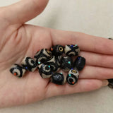 2pcs Natural Dzi Carving Beads Sapphire Lapis Turquoise Agate Bulk Gem