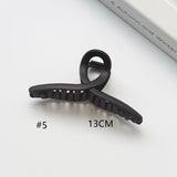 2pcs Oversized Shark Clip Solid Frosted Cross Grab Hair Clip