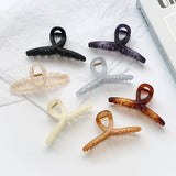 2pcs Oversized Shark Clip Solid Frosted Cross Grab Hair Clip