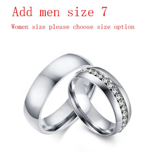 2pcs/lots Engagement Rings Stainless Steel Wedding Bands Ring
