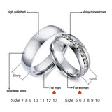 2pcs/lots Engagement Rings Stainless Steel Wedding Bands Ring