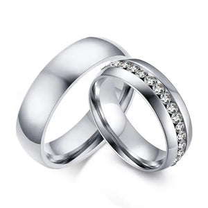2pcs/lots Engagement Rings Stainless Steel Wedding Bands Ring