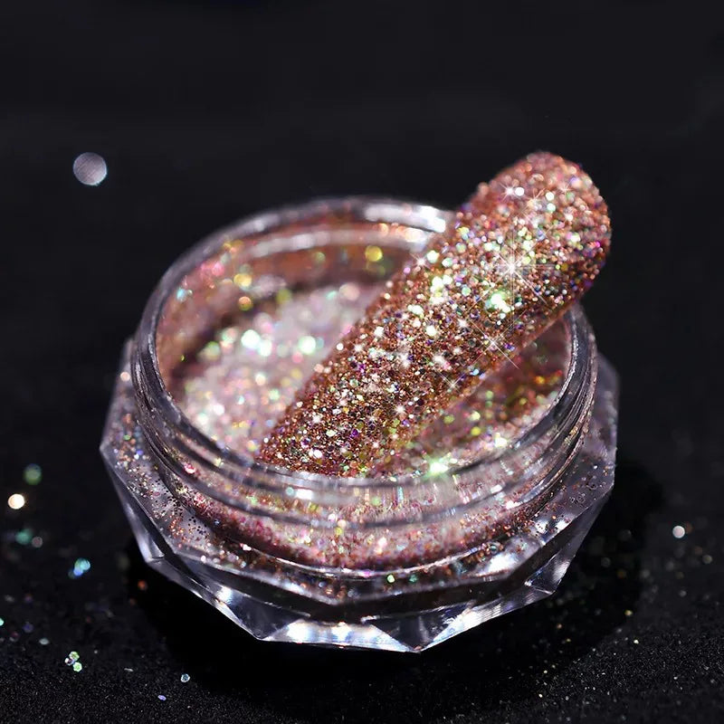 2pcs Shining Glitter Crystal Epoxy Resin Mold Nail Art DIY Jewelry Decoration