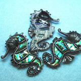2pcs Abalone Shell Seahorse Brooch Pendants