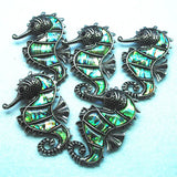 2pcs Abalone Shell Seahorse Brooch Pendants