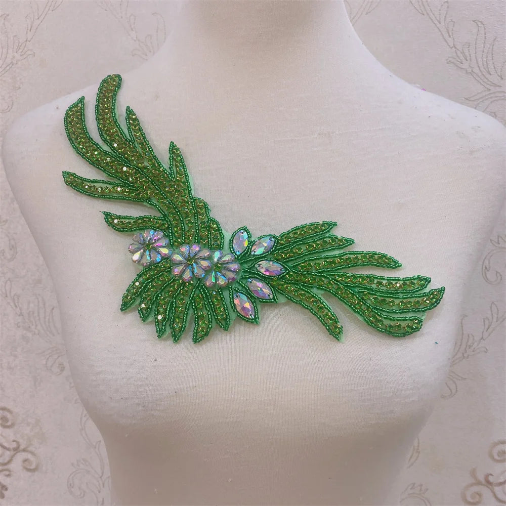 2pcs Crystal Rhinestone Applique for Wedding Decoration