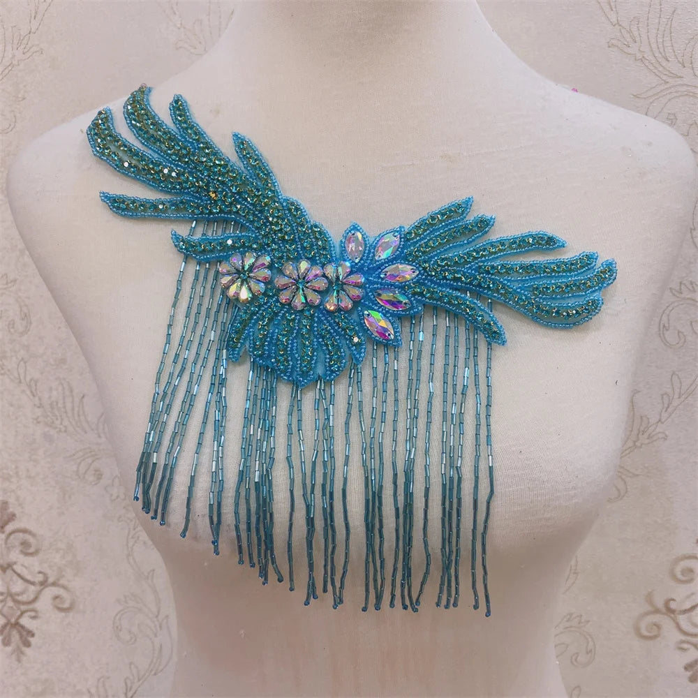 2pcs Crystal Rhinestone Applique for Wedding Decoration