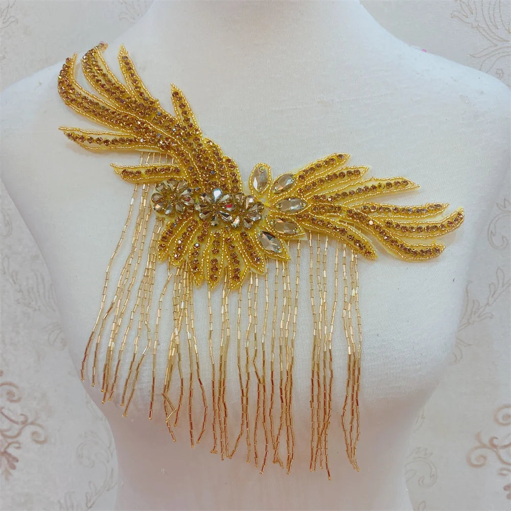 2pcs Crystal Rhinestone Applique for Wedding Decoration