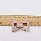2pcs 18k Gold Plated CZ Micro Pave D Shape Clasp