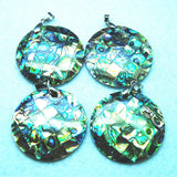 2pcs Abalone Shell Pendants 40mm Round Shape Mother of Pearl One Face Designs