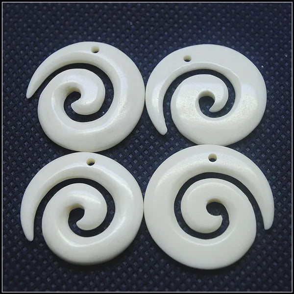 2pcs Natural Bone Beads 35x18mm Colors Jewelry Findings