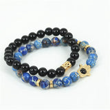 Regalite Stone Beaded Bracelet with Hamsa Hand Charm