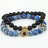 Regalite Stone Beaded Bracelet with Hamsa Hand Charm