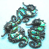 2pcs Abalone Shell Seahorse Pendants Brooches Double Functions Jewelry
