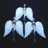 2pcs Abalone Shell Brooch Angels with Wing 65x43mm