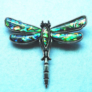 Dragonfly Abalone Shell Pendant/Brooch 60x50mm