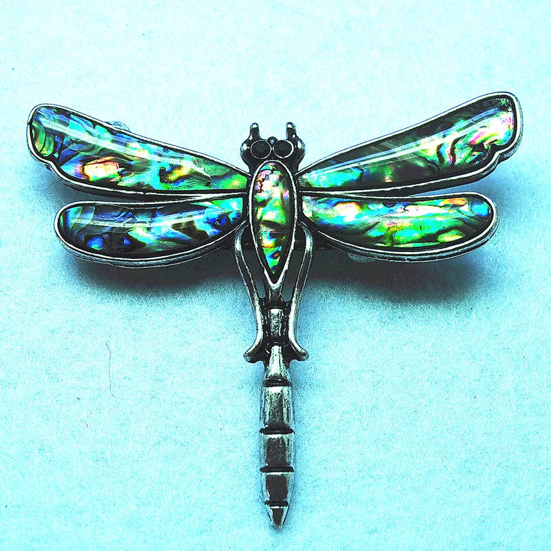 Dragonfly Abalone Shell Pendant/Brooch 60x50mm