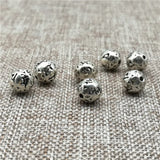 2pcs 925 Silver Om mani padme hum Round Ball Beads 8mm
