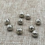 2pcs 925 Silver Om mani padme hum Round Ball Beads 8mm