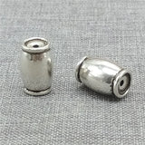 2pcs 925 Sterling Silver Plain Barrel Beads for Bracelet Necklace Spacer