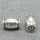 2pcs 925 Sterling Silver Plain Barrel Beads for Bracelet Necklace Spacer