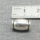 2pcs 925 Sterling Silver Plain Barrel Beads for Bracelet Necklace Spacer
