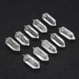 2pcs 12x32mm Clear Quartz Crystal Pendants DIY Necklace Earrings