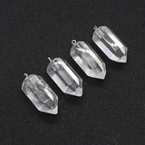 2pcs 12x32mm Clear Quartz Crystal Pendants DIY Necklace Earrings