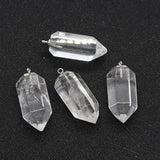 2pcs 12x32mm Clear Quartz Crystal Pendants DIY Necklace Earrings