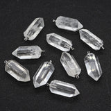 2pcs 12x32mm Clear Quartz Crystal Pendants DIY Necklace Earrings