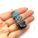 2pcs Natural Stone Pendants Agate Rectangle 4 Colors DIY Necklace 19x40mm