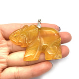 2pcs/pack Red Natural Agate Elephant Pendants DIY Necklace Accessions