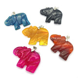 2pcs/pack Red Natural Agate Elephant Pendants DIY Necklace Accessions
