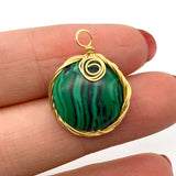 2pcs Natural Stone Jewelry Pendants DIY Necklace Charms 18x24mm