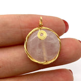 2pcs Natural Stone Jewelry Pendants DIY Necklace Charms 18x24mm