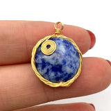 2pcs Natural Stone Jewelry Pendants DIY Necklace Charms 18x24mm