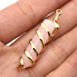 2pcs Natural Stone Pendants Hexagon Charms DIY Necklace Jewelry 12 Colors