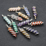 2pcs Natural Stone Pendants Hexagon Charms DIY Necklace Jewelry 12 Colors