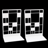 Geometric Bird Tree Metal Bookends Desk Organizer Shelf