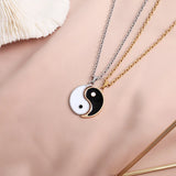 Yin Yang Tai Chi Couple Necklace Pair Adjustable Chinese Style Jewelry Gift