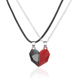 2pcs Magnetic Couple Necklace Friendship Heart Pendant