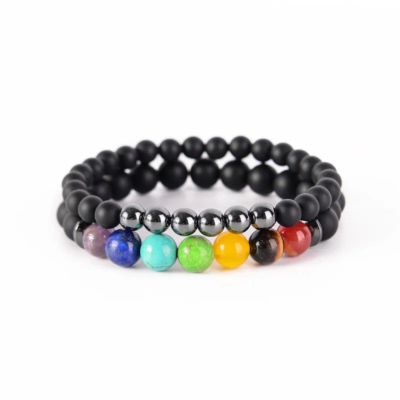 7 Chakra Bracelet Men Healing Balance Beads Buddha Prayer Yoga Bracelet