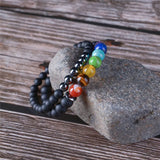 7 Chakra Bracelet Men Healing Balance Beads Buddha Prayer Yoga Bracelet